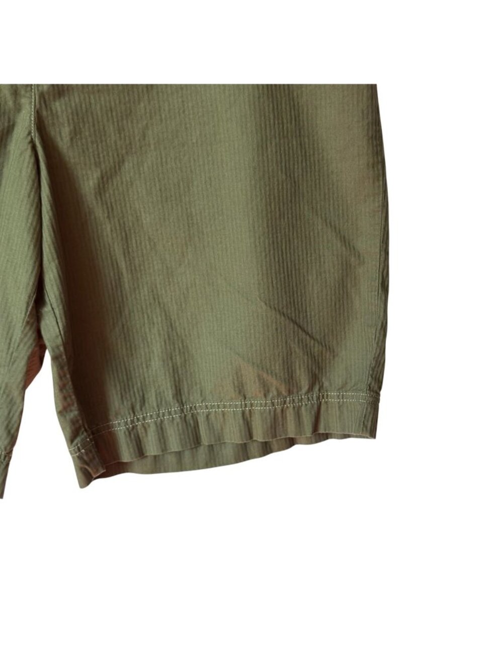 J Jill Shorts Size 18 Green Striped Genuine Fit Below Waist Relaxed Fit Cotton - Picture 4 of 15